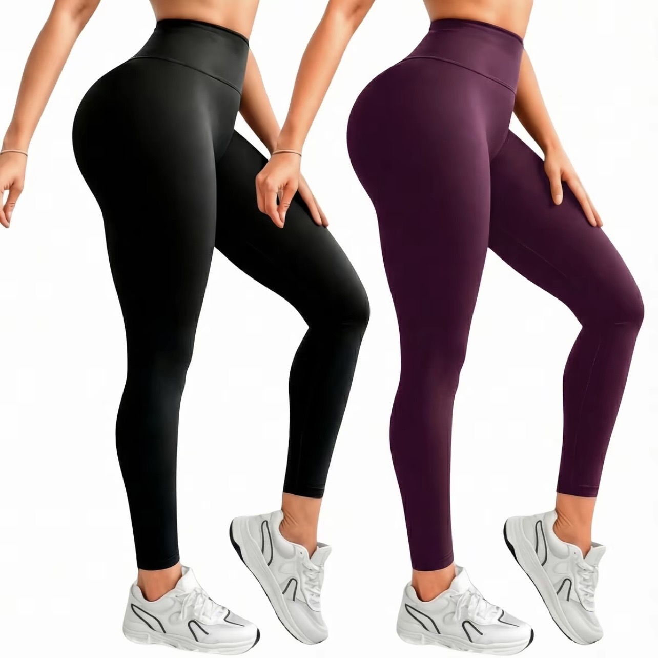Kit legging preto e roxo